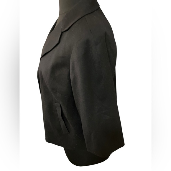 TALBOTS Elegant Career 99% Black Wool One Button Blazer Jacket Plus 16 Petite - Picture 4 of 12